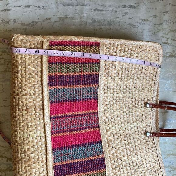 Wicker Mexico oversized woven beach bag overnight - Picture 8 of 11